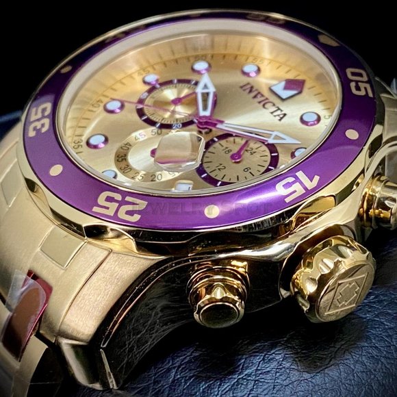 NEW Invicta Pro Diver 48MM Gold Dial Quartz Gold Bracelet Watch - Picture 6 of 10